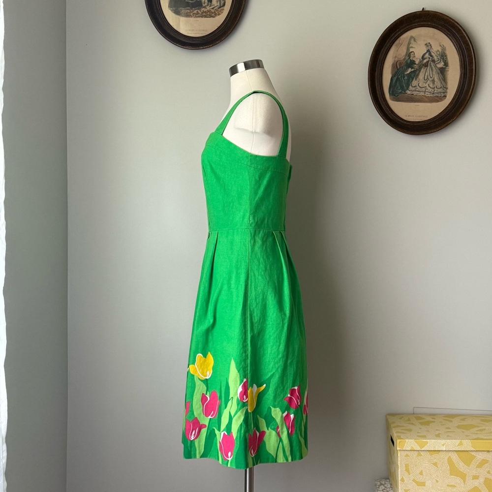 Vintage 1960s Malia Honolulu Hawaiian barkcloth dress - Picture 2 of 11